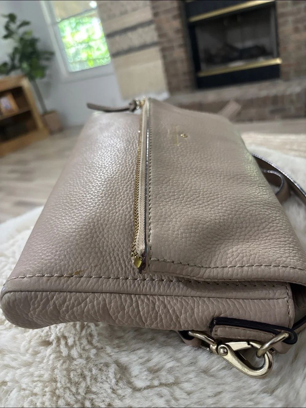 Kate Spade Leila Mini Crossbody Pebbled Leather Fold-Over‎ Crossbody Bag
